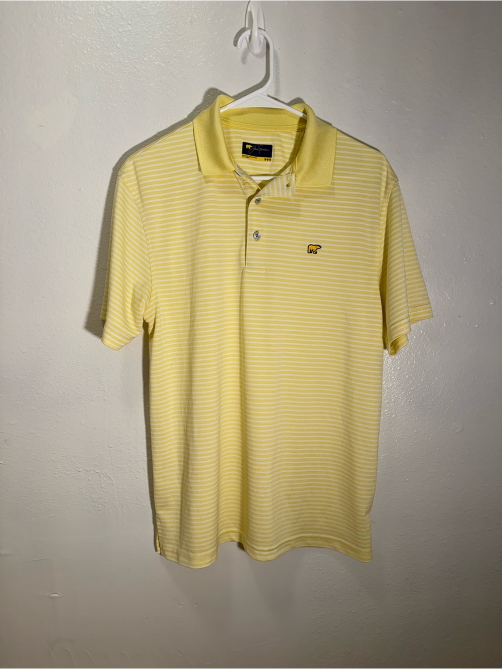 Jack Nicklaus Men’s Yellow Striped Polo Shirt - Large